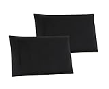 Grand Linen Queen Size Solid Black Pillow Cases 1500 Thread Count Egyptian Quality 2 Piece Set, Silky Soft & Wrinkle Free