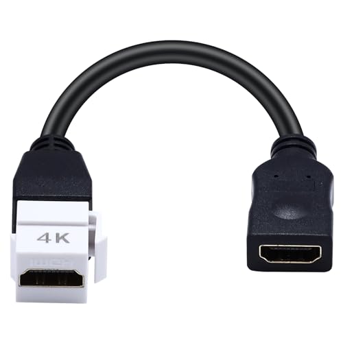 Poyiccot 4K HDMI �����P�[�u�� 20cm, 48Gbps ���X�΃��X��HDMI�s�O�e�[���P�[�u��, �L�[�X�g�[�� �W���b�N �C���T�[�g�~�j �A�_�v�^�[, �E�H�[���v���[�g �A�^�b�`�����g ��3D�A4K@60Hz�ɑΉ�