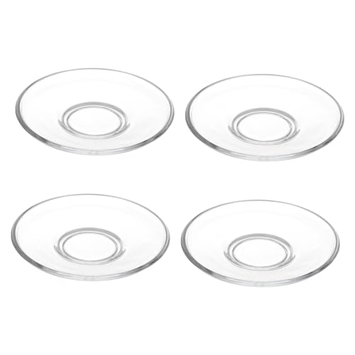Alipis High Durability Glass Saucers Round Plates for Coffee Cup Snack Storage