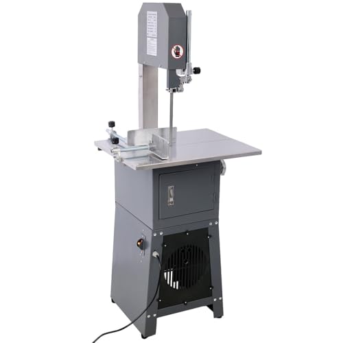 STANSS 550W Electric Bone Saw Machine,2-in-1 Commercial Butcher Band Saw and Sausage Stuffer for Cutting Chops, Frozen Meat, Fresh Bone Meat, Equipped with 6 Saw Blades