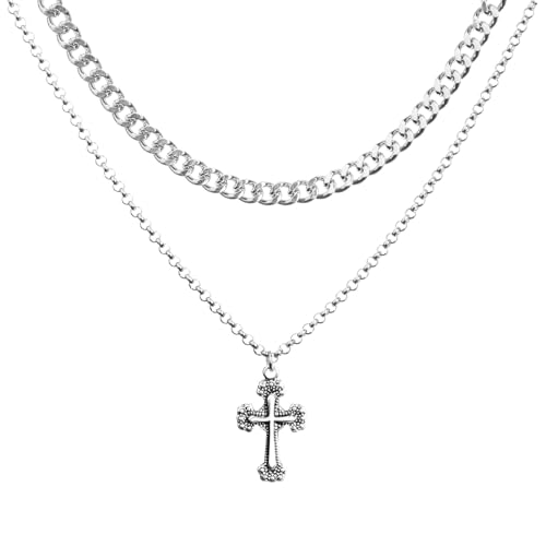 Cross Neckless for Men&Women Layer Necklaces Stainless steel cross chain Cross Necklace Faith Pendant