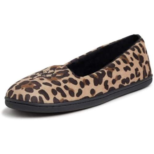 Dearfoams Women's Rebecca Soft Memory Foam Lightweight House Shoes Cozy Loafer with Warm Lining and Wide Widths Slipper
