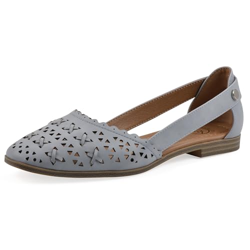 WHITE MOUNTAIN Women's Nobler Open Ballet Flat, Blue Raspberry/Burn/Smooth, 11 M