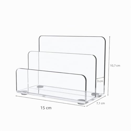 JIHUOO Aktenhalter aus transparentem Acryl, 2 Fächer, für den Schreibtisch, Brief-Organizer, Aktenordner, Dokumentensortierer, Schreibtischständer, Tischplatte, Zeitschriftenhalter