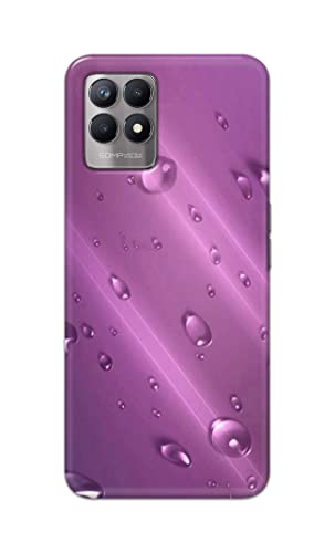 Image of PRINTFIDAA Water Bubbles in Lilac Background Printed Designer Hard Case for Realme 8i Back Cover -(ZP) MVN1005