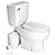 SANIFLO 013-087-005-030 Two Piece Elongated Bowl Toilet With Grinder Pump And Extension Pipe, SaniBest Collection, White Finish