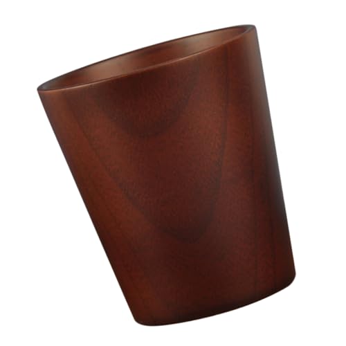 DECORNIJIA 木製喇叭杯 日式無塗装ウォーターカップ 滑らか仕上げ 飲み物用 家 オフィス向け 木質茶杯