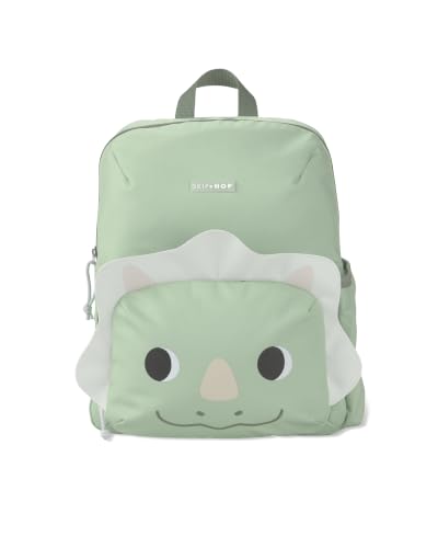 Image of Skip Hop Toddler Backpack with Adjustable Padded Straps, Front Zip Pocket and Side Bottle Pocket, Fits School Size Folders, Besties Squad, Dino, Age 3+