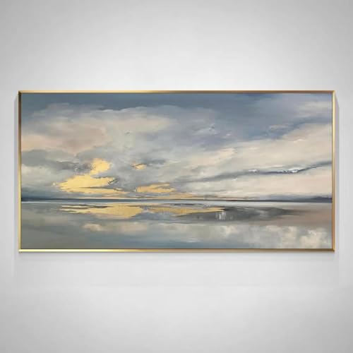 Coucher de soleil sur la plage grand tableau pour salon zen
