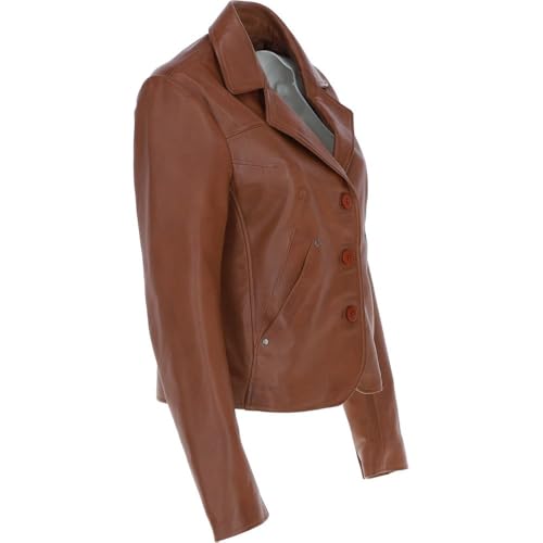 Women's Leather Blazer - Casual Slimfit 3 Button Lightweight Soft Genuine Lambskin Short Lenght Fashion Suit Jacket for Women2