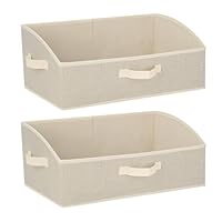 Cozary Aufbewahrungsbox mit Griffen 28L,2 Stück Faltbare Aufbewahrungskorb stoff 50x28.5x20cm,Großer Körbe Aufbewahrung,Ordnungsboxen für Kleidung Spielzeug Werkzeug Kleiderschrank