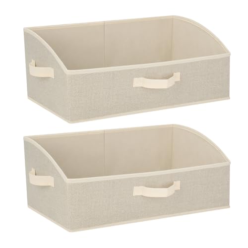 Cozary Cajas de Almacenaje Plegables 28L,Juego de 2 Cajas de Almacenamiento de Tela, 50x28.5x20cm,Cubos Almacenaje,Organizador Grande para Ropa Juguetes Libros Armario
