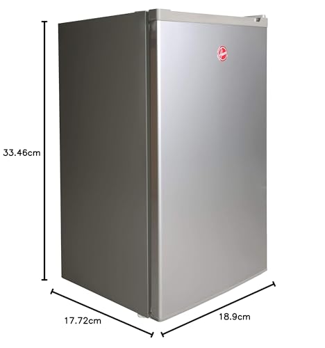 Hoover 92 Liters Free Standing Single Door Refrigerator, Best Compact/Small Size Fridge For Mini Bar, Room Or Office, Reversible Door, Silver - Hsd92-S