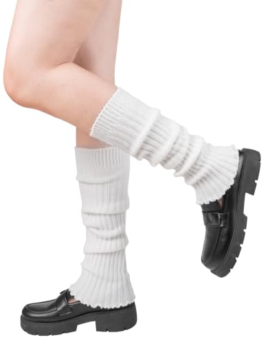 Image of BomKinta Leg Warmers for Women - Soft Fashion Knit Calf Accessories Gifts - Cute 80s Ruffle Leg Sleeves for Party Yoga