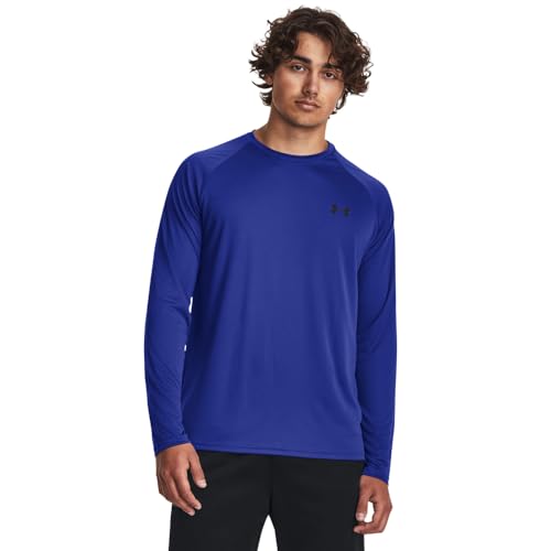 Under Armour Men's Velocity Long Sleeve T Shirt, (400) Royal / / Black, Small