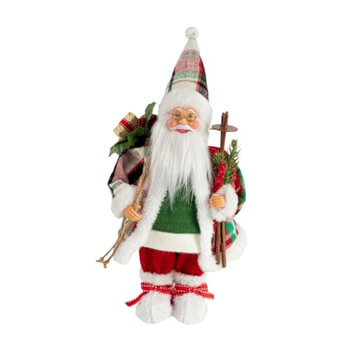 Objet de collection Père Noël de table, figurine en peluche traditionnelle