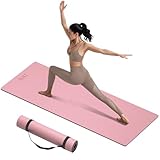ILILI Yoga Mat 10mm Extra Thick and 193cm Extra Long, 76x28×0.4 Inch, Double Color Non-Slip TPE Material, Easy Carrying with Strap, Ideal for Yoga, Pilates, Floor Exercise, Home and Outdoor Use, Eco Friendly