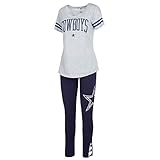 NFL Dallas Cowboys Womens Cecily Lounge Set, Heather Navy, Medium