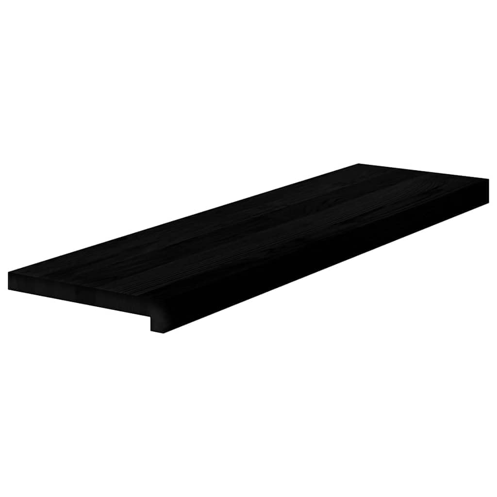Stopnie schodowe z litego drewna dębowego, 2 sztuki, brązowo-czarne, 90 x 25 x 2 cm, precyzyjnie szlifowane, jako stopnie schodowe i parapet, do wnętrz drewniane schody, naturalny wygląd
