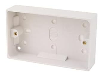 Pattress Box 25mm - 1 Gang or 2 Gang | Single or Double Surface Mount | White Electrical Socket Back Box. 2 Gang 25mm Pattress Box