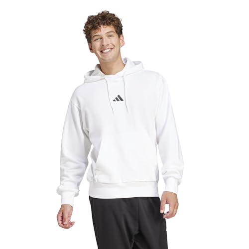 adidas Moletom masculino Essentials Feel Cozy Fleece, Branco/preto, G