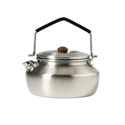 Thous Winds Bouilloire de Camping, Ultra-légère 0,6L Petite Bouilloire, Bouilloire en Acier Inoxydable avec Sac de Transport, pour Camping Randonnée...