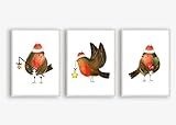 Din A4 Kunstdruck ohne Rahmen 3er Set - Weihnachten - 