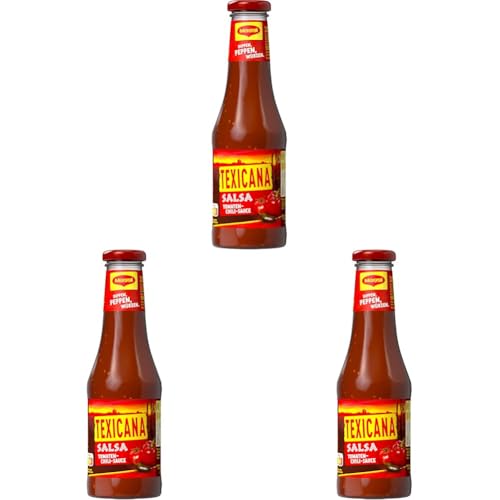 Maggi Texicana Salsa, Pikante Scharfe Chili und Tomaten Sauce mit Jalapeño-Chilies, Würzsauce, 3er Pack (1x 500ml)