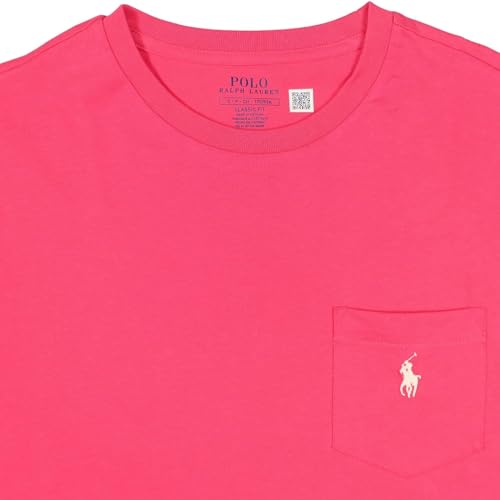 Image of POLO RALPH LAUREN Men's Classic-Fit Jersey Short-Sleeve Pocket Tee 100% Cotton (Hot Pink, XX-Large, 2XL)