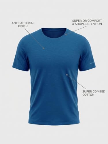 Image of Park Avenue Men Regular Fit Solid Pattern Pure Cotton Round Neck T-Shirt