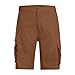 Cargo Shorts for Men Below Knee Length Hiking Work Relaxed Fit Lightweight Bermuda Tactical Shorts with Multi Pockets Summer Fashion Coffee Medium