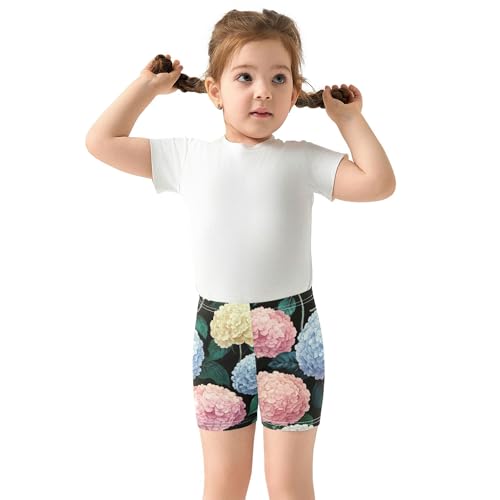 Under Skirt Shorts Floral Cotton Girls Biker Shorts Toddler 4t Baby Summer Colorful Hydrangea Flowers3