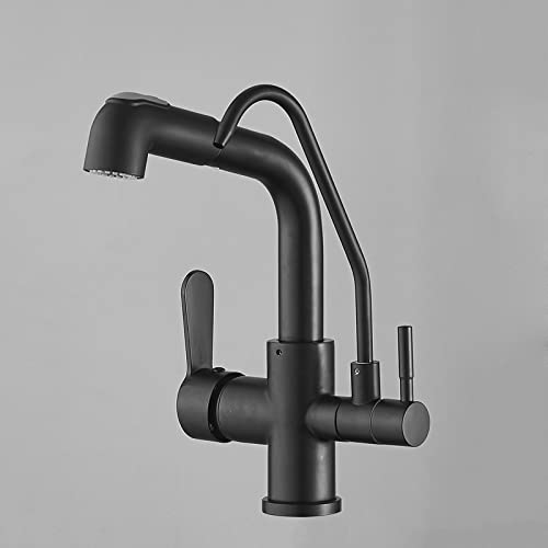 Grifo Cocina Fregadero Extraible Con Salida De Osmosis Grifo Osmosis 3 Vias Grifo Mezclador Cocina Giratoria 360 Griferia De Cocina Grifo Para Fregadero 2 Modos Negro