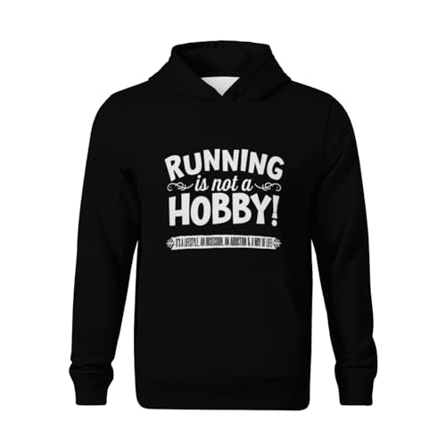 Kids Funny Retro Running Is Not A Hobby Gym Fitness Boys Girls Lightweight Kangaroo Pocket Fleece Hoodies2