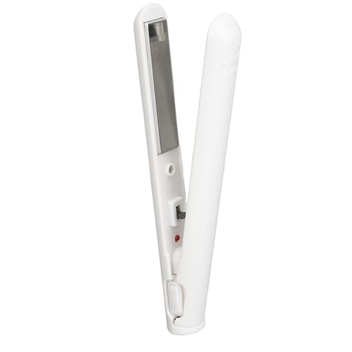 Plancha para el cabello, plancha alisadora portátil con calentamiento uniforme y temperatura constante para flequillo (blanca) miniatura 4