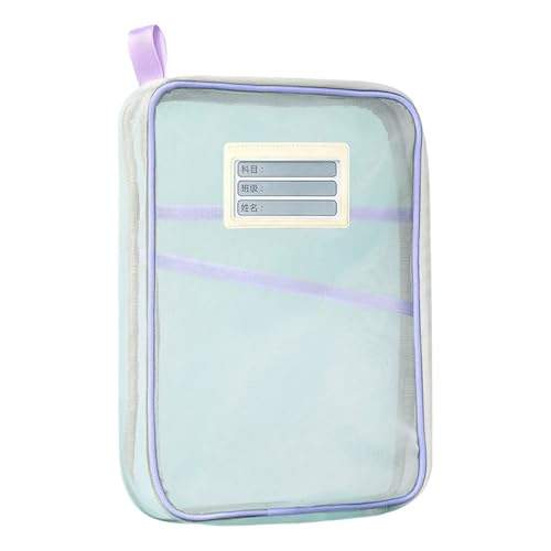 Bolsa de almacenamiento para libros, doble cremallera, organizador de tareas de gran capacidad, con 3 capas, carpeta de archivos para estudiantes y profesores