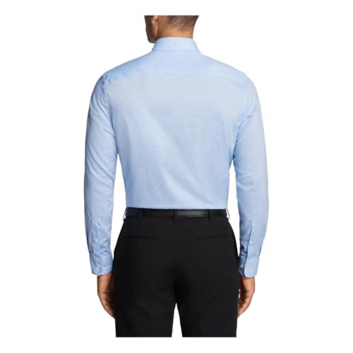 Calvin Klein Men's Dress Shirts Non Iron Regular Fit Stretch Unsolid Solid Shirt, Stream, 17.5" Neck 36-37" Sleeve - image 2