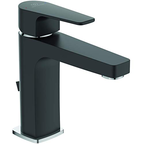 Ideal Standard Esla Mitigeur Robinet Lavabo pour Salle de bain Noir Economie d’eau Fourni avec Bonde BC224U4