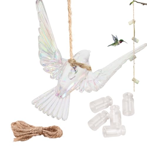 Comederos para colibríes para Exteriores, a Prueba de Fugas, pequeños Suministros de jardinería Transparentes | de Aves en el Patio Trasero - para Ver observar Aves, jardinería, Patio al Aire