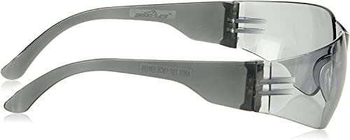 Image of BISON LIFE Gray Safety Glasses for Men & Women, Bulk, ANSI Z87.1, 12 Pack | Scratch & Impact Resistant Wraparound Safety Goggles, UV Protection Eyewear for Work, Construction, Lab, Industrial