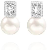 925 Sterling Silver Hoop Handpicked AAA+ Quality 7.5-8mm White Fr...