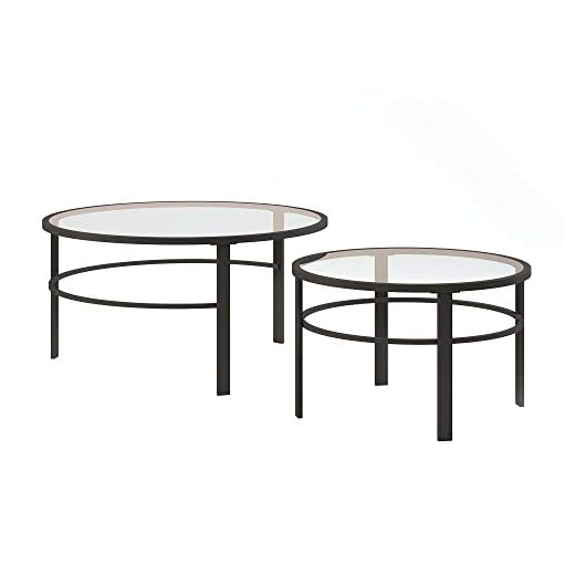 Henn&Hart Round Nested Coffee Table in Blackened Bronze, Coffee Table coffee tables for living room, studio apartment essentials