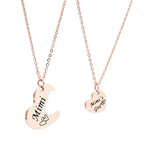 Ankiyabe Matching Granddaughter Heart Necklace Set - Grandma & Me Gift Necklace