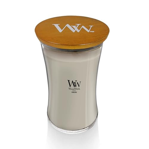 WoodWick Fireside Large Hourglass Candle, Gray, 21 Ounce