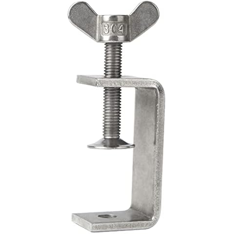 1Pack 304 Stainless Steel C-Clamp Heavy Duty C Clamp 67MM 2.6Inch Tiger Clamp Woodworking Clamp With Butterfly Openings Cover