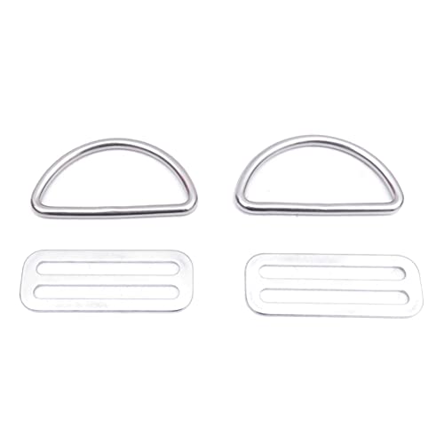 Jkjhbhged 1 Set Webbing Strap Keeper D Ring Buckle Stainless Steel Scuba Diving Belt with BCD Accessories, silver