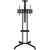 Mobile TV Cart with Wheels for 32-70 Inch LCD LED 4K Flat Screen TVs Holds Up to 120 lbs - UL Certificated Rolling TV Floor Stand with Shelf & Camera Tray, Height Adjustable Trolley Max VESA 600x400mm