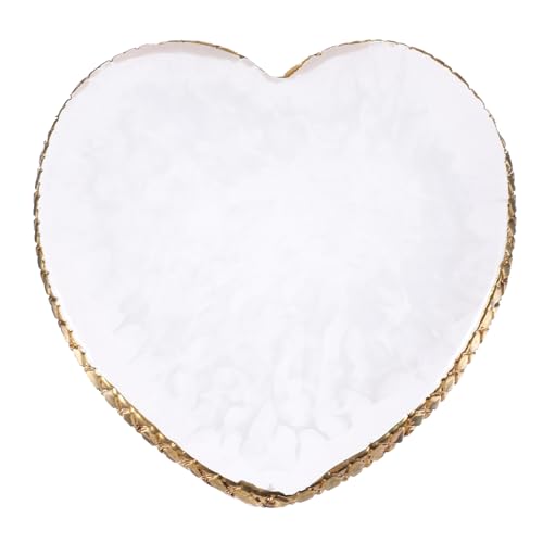Molain Paletas de arte de uñas, paleta de mezcla de uñas de resina, placa de mezcla de colores, borde dorado, soporte para uñas de resina, herramientas de mezcla cosmética en forma de corazón
