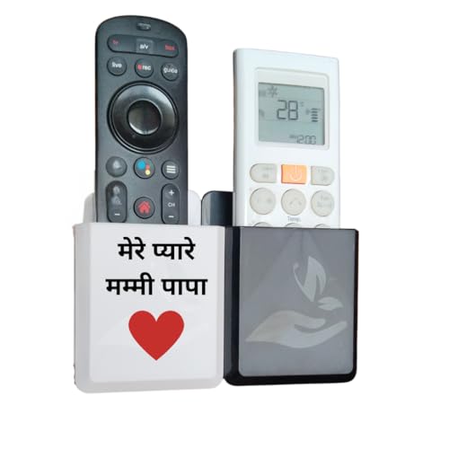 Image of Rainbow Dots Dual Color Remote Holder for Wall - | Universal AC, TV, DTH,Fire TV Stick Remote Organizer | No Drill 3M Mount | ABS Plastic | Made in India (Papa Mami)