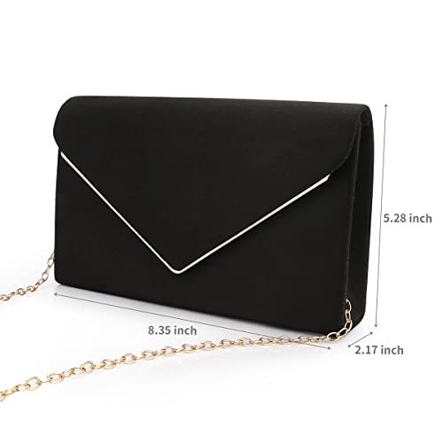 BBjinronjy Clutch Purse for Women Evening Bags Handbags for Wedding Party Cocktail Prom Faux Suede Crossbody Shoulder Bag - Image 5